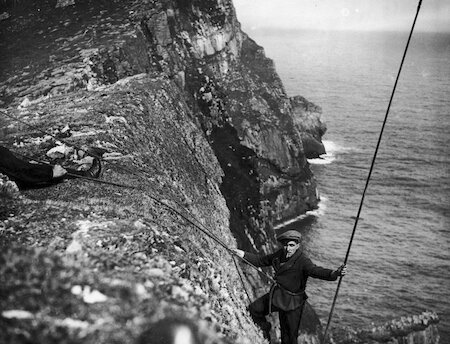 The most daring climbers anywhere in Britain were the St Kildans. People went down the island's terrifying cliffs, in places impossible without a rope.