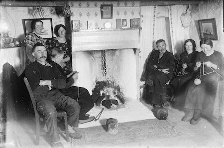 The Sinclair family at Whalsay. Specific peat types were selected for cooking or drying grain because they’d burn slower or more intensely.